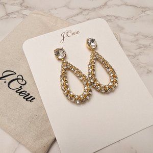 J. Crew Faceted Crystal Teardrop Earrings